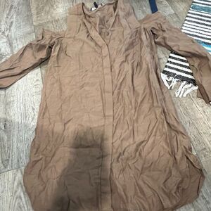 BCBG Maxarzia cold shoulder brown mini dress Small